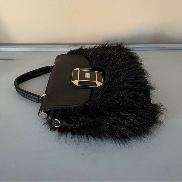 Fiorelli Handbag Black Faux Fur Satchel - Picture 4 of 11